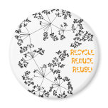 VINTAGE MODERN MAGNENT: "Recycle, reduce, reuse!" magnets