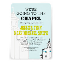 Vintage Modern We're going to the Chapel Wedding Custom Invitation