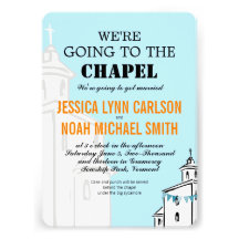 Vintage Modern We're going to the Chapel Wedding Custom Invites