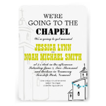 Vintage Modern We're going to the Chapel Wedding Announcements