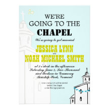 Vintage Modern We're going to the Chapel Wedding Custom Invite