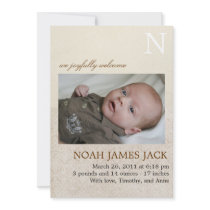 Vintage Monogram Birth Announcement