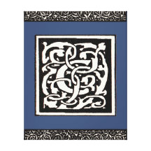 Vintage Monogram C Art Nouveau Letter Stretched Canvas Prints