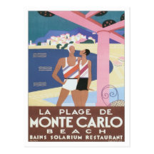 Vintage Monte Carlo Beach Postcards