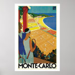 Vintage Monte Carlo Tennis Travel Ad posters