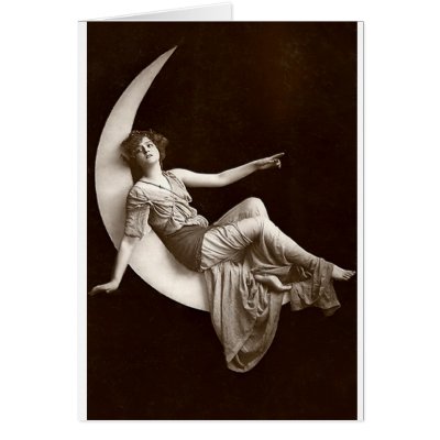 Vintage *Moon Beauty* Greeting Cards by ArtisticFootprints