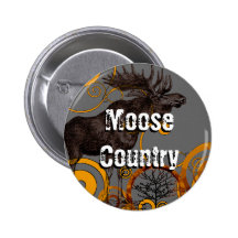 Vintage Moose Gifts Pinback Buttons
