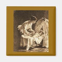 Vintage Mother and Baby Refrigerator Magnet