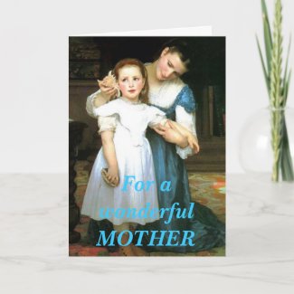 Vintage mother and daughter greeting card zazzle_card