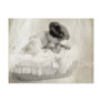 Vintage Mother Kissing Baby in Bassinet