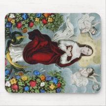Vintage Mother Mary Lithograph Mousepads