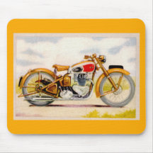 Vintage Motorcycle Print Mouse Pads