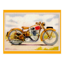 Vintage Motorcycle Print Post Card