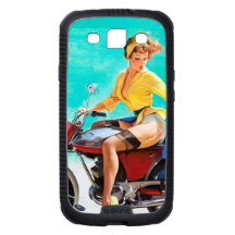 Vintage Motorcycle Rider Gil Elvgren Pinup Girl Samsung Galaxy S3 Case