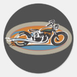 Vintage Motorcycle Round Sticker
