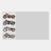 VINTAGE MOTORCYCLES RECTANGLE STICKER