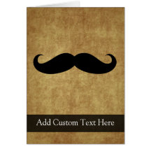 Vintage Moustache w/Custom Text Card
