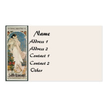 Vintage Mucha Actress Business Card