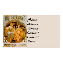 Vintage Mucha Fashion Business Card