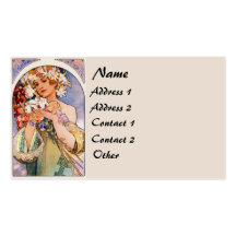 Vintage Mucha Lady Business Card