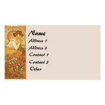 Vintage Mucha Lady Business Card