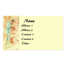 Vintage Mucha Lady Business Card