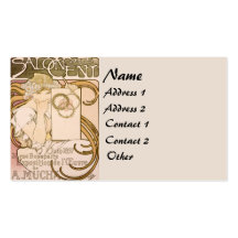 Vintage Mucha Lady Business Card