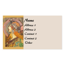 Vintage Mucha Lady Business Card