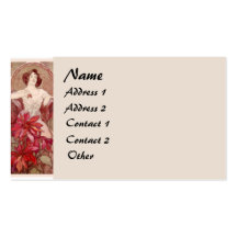 Vintage Mucha Lady Business Card