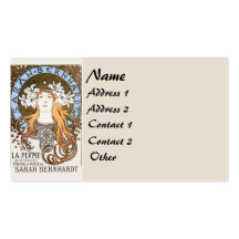 Vintage Mucha Lady Business Card