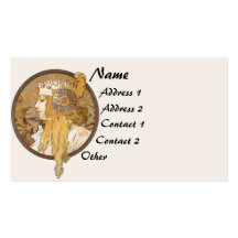 Vintage Mucha Lady Business Card