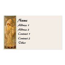 Vintage Mucha Lady Business Card