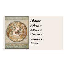 Vintage Mucha Lady Business Card