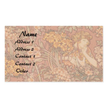 Vintage Mucha Lady Business Card