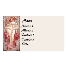 Vintage Mucha Lady Business Card
