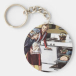 Vintage Mum in the Kitchen Cooking Easter Ham Key Chain