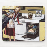 Vintage Mum in the Kitchen Cooking Easter Ham mousepads