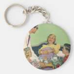 Vintage Mum Served Breakfast in Bed by the Family Keychains