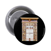 Vintage Music, Egyptian Aida Opera by Verdi Pinback Button