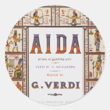 Vintage Music, Egyptian Aida Opera by Verdi Stickers