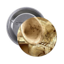 Vintage Music Pinback Buttons