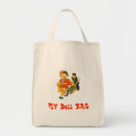 Vintage My Doll Bag Retro grocery tote bag