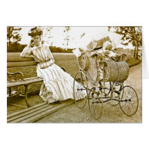 Vintage Nanny And Baby Notecard
