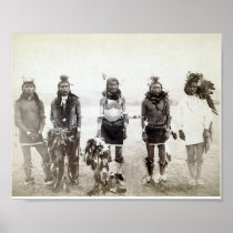 Vintage Native American Warrior Group Poster