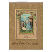 Vintage Nativity Christmas Greeting Greeting Cards