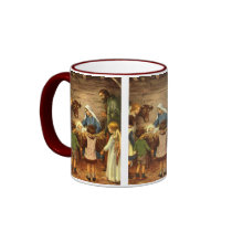 Vintage Nativity Scene, Baby Jesus in the Manger Coffee Mug