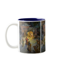 Vintage Nativity Scene with Visiting Magi Coffee Mug