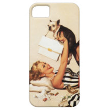 Vintage Naughty Puppy Love Pin Up Girl iPhone 5 Cover