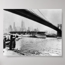 Vintage Navy USS Langley New York NY Poster