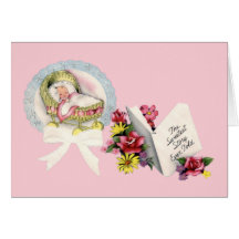 Vintage New Baby Announcement Card